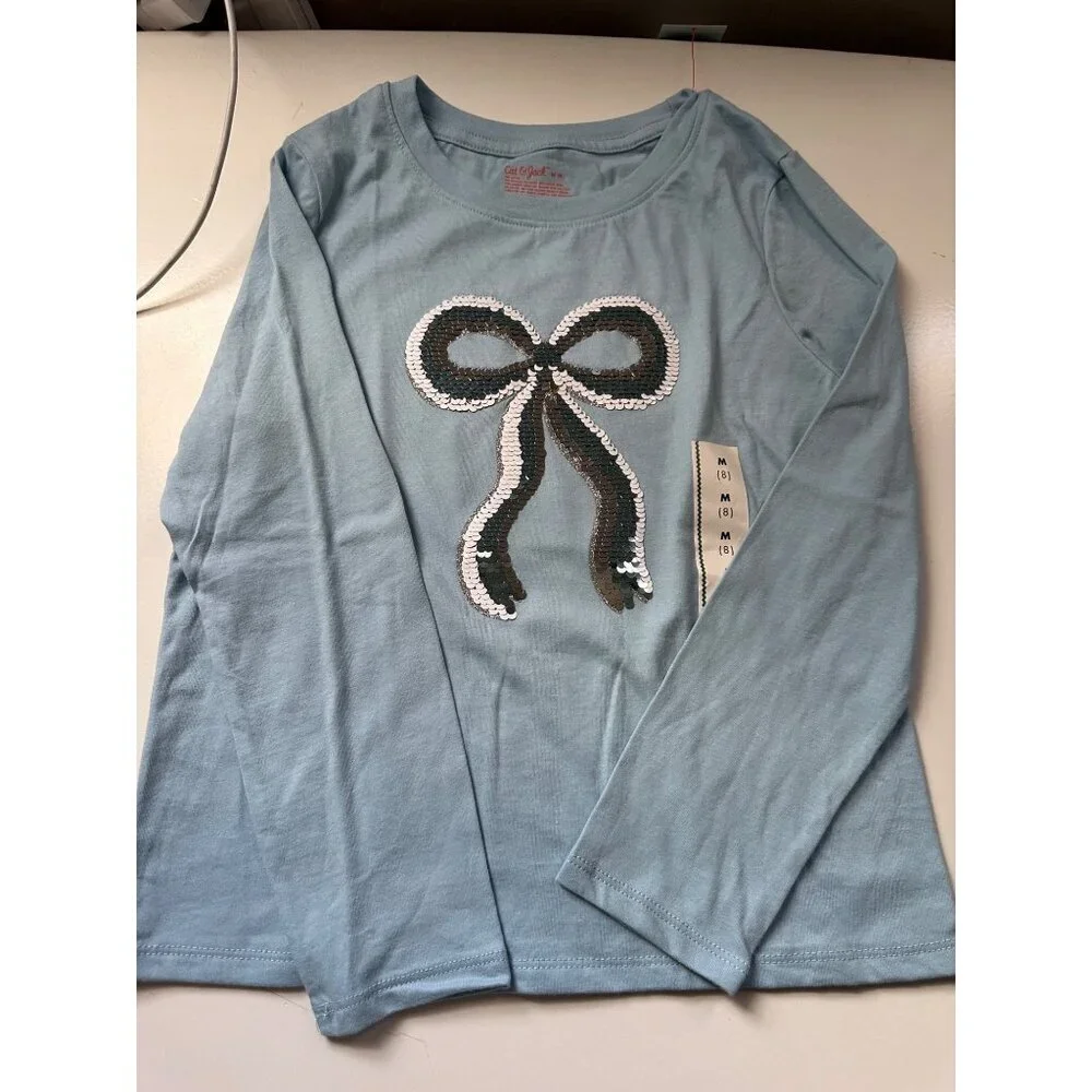 Cat & Jack Girls Bow Long Sleeve and Leggings Set size M (8) NWT